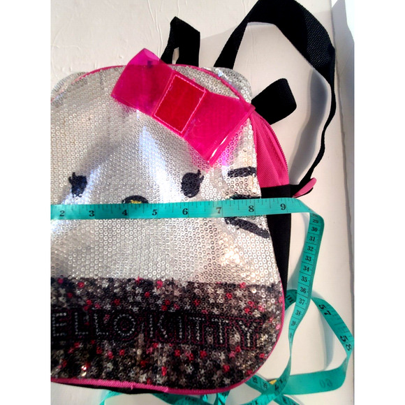 Sanrio Hello Kitty Girls Small Pink Sequin Backpack Adjustable Straps 10” X 9” - Picture 10 of 10